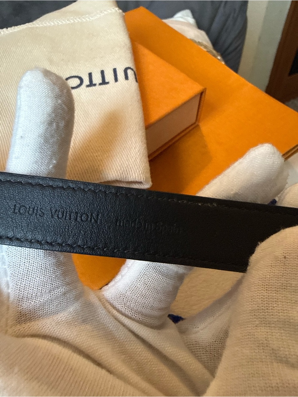 Louis Vuitton Black Leather Monogram Cuff Bracelet full inclusion - Picture 8 of 17